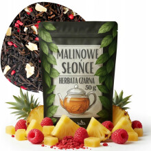 Sort te Hindbær Sol 50 g Ananas Hindbær Frysetørret Hindbær