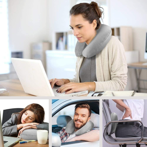 Cuscino cervicale in microfibra morbida e accogliente per bambini, compatto, perfetto per viaggi in aereo o in auto 2