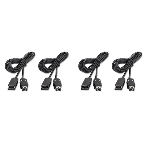 4Pcs 1.8M Game Extender Cord Extension Cable for 2017  SNES Classic  Controller for NES  Controller Black