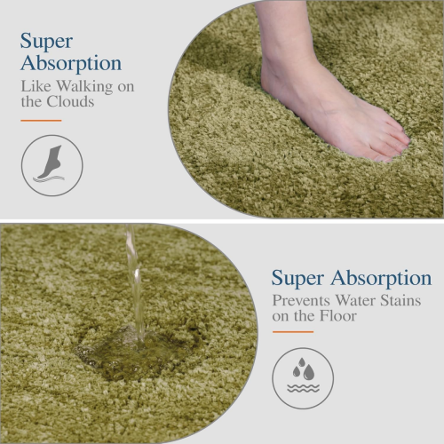 Fluffy Plush Bath Mat Super Absorbent Bathroom Floor Mat,Soft Microfiber Bathroom Carpet 2