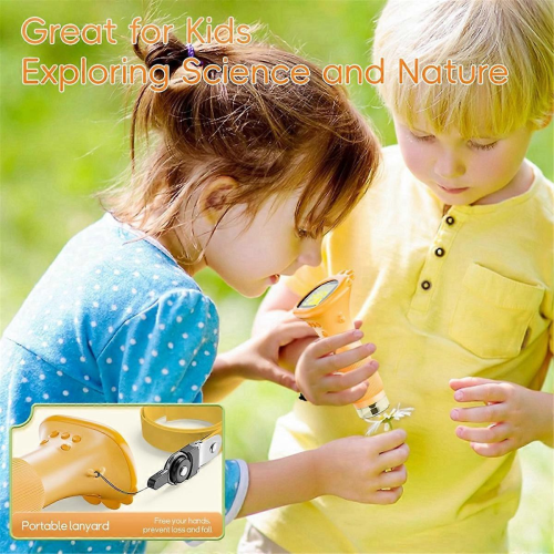 Kindermicroscoop, 1000x draagbare digitale microscoop HD, mini-microscoop met USB-aansluiting en camera-compatibel. 1