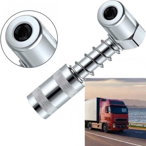 Adapter for Grease Gun - 90 Degree Nozzle with Sleeve for Tool Accessory Connection 2