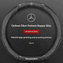(D Nappa Skin Carbon) 2025 Mercedes Benz A B C E V R S Sprinter Vito Cla Cls Ml Gla Glb Glc Glk Gls Slk Car Fiber Steering Wheel Cover