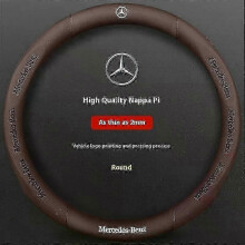 (O Leather Brown) 2025 Mercedes Benz A B C E V R S Sprinter Vito Cla Cls Ml Gla Glb Glc Glk Gls Slk Car Fiber Steering Wheel Cover