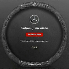 (D Suede Carbon) 2025 Mercedes Benz A B C E V R S Sprinter Vito Cla Cls Ml Gla Glb Glc Glk Gls Slk Car Fiber Steering Wheel Cover