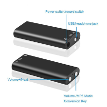 8G Professional Mini Digital Audio Voice Recorder Mp3 Player 3 in 1 Voice Activated Memory Storage 192Kbps Recording WAV