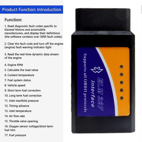 Bluetooth ELM327 OBD2 Scanner V1.5 – Fahrzeugdiagnosegerät für Android/iOS, Fehlercodes lesen/löschen, Echtzeitdaten, unt 2