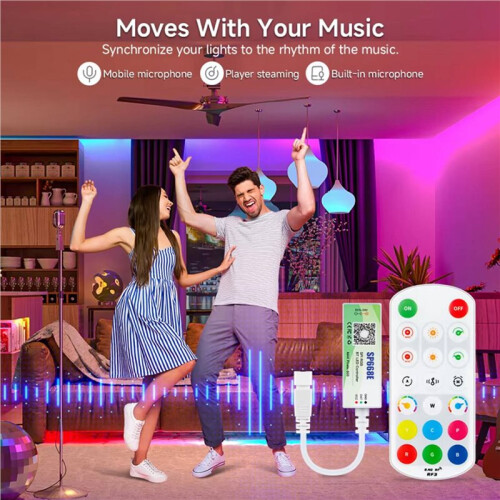 5X SP668E SPI RGB LED Controller 600 IC BT APP 2.4G RF Remote for WS2811 WS2812B DIY Dynamic Effect Pixels Strip Light 2