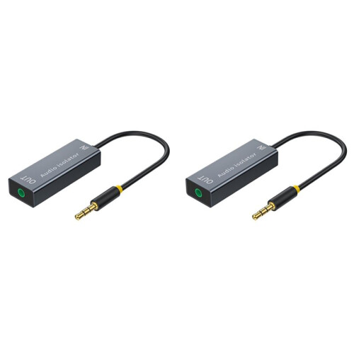 2pcs 3.5mm Audio Isolator Speaker  Isolator for Stereo Audio System Noise Reducer Filter Ground Loop Noise Isolator