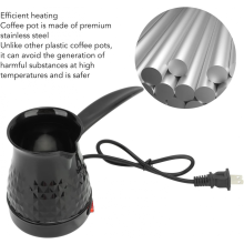 Cafetière électrique portable 600 W 600 ml en acier inoxydable avec poignée, idéale pour le thé et le café turcs, grecs et arabes.