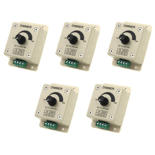 5X  12V-24V LED Dimmer Controller Adjust Single Color for 5050 3528 LED Strip
