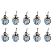 10X CA 3A / 250V 6A / 125V 6 Broches DPDT / Interrupteur A Bascule A 2 Positions Bleu