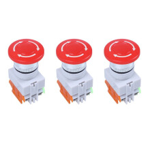 3X Pulsante Fungo Cap 1NO 1NC di Arresto di Emergenza Rosso Interruttore AC 660V 10A