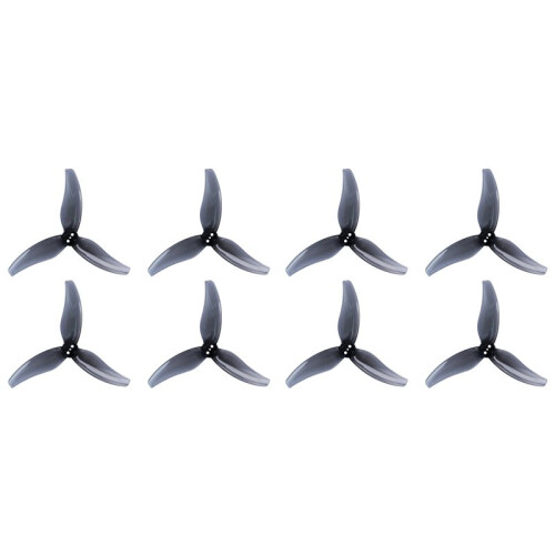 4 Pares de Hélices 3630 de 3 Polegadas com 3 Pás de PC e Furo de 1,5 mm para Motor Sem Escova 2004KV RC FPV Drone Cinza Translúcido