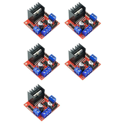 5X L298N Módulo Dual H-Bridge Stepper Motor Driver Board Módulo 2A/25W, Adequado para Robôs e Carros Inteligentes