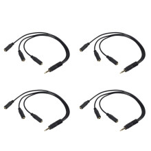 4pcs 3.5mm Stereo Audio Splitter Cable Gold Plated 3.5mm (1/8 Inch) TRRS Stereo Plug Male to 3 X 1/8 Inch