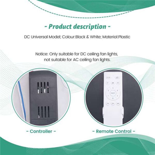 3X Universal Ceiling Fan Remote Control Kit Replacement, 50W 6-Speed & Timing, for  Ceiling Fan Light 2