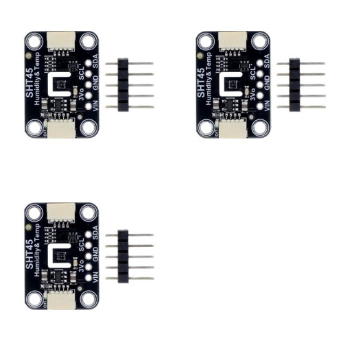 3X SHT45 Temperature and Humidity Sensor Module I2C Communication for STEMMA QT/Qwiic