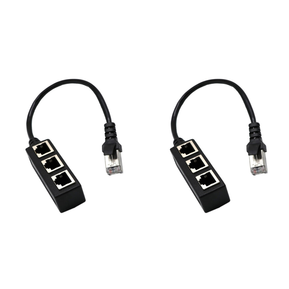 Photos - Computer Cooling 2X RJ45 Ethernet Splitter Cable 1 Male to 3 Female LAN Ethernet Splitter Adapter for Cat5 Cat5e Cat6 Cat7