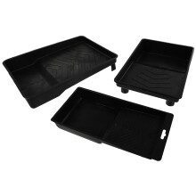 3St Zwarte Plastic Trays Voor Verfopslag En Pigmentmenging