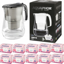 Aquaphor Onyx 2,8L filterkande + 10 patroner, sort