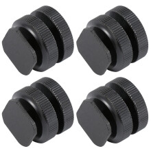 4St Aluminium Hot Shoe Adapter Voor Camera Met Dubbele 1/4" Schroeven