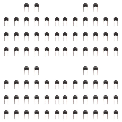 80 Pcs 6x6x5mm Momentary Tactile Tact Push Button  2 Pin DIP Through Hole