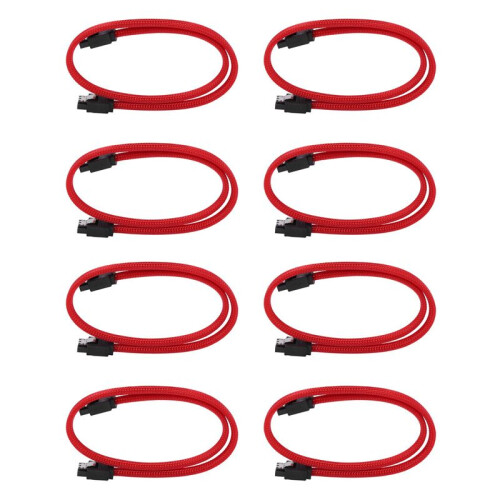 8pcs 50CM  3.0 III SATA3 7pin Data Cable 6Gb/S SSD Cables HDD Hard Disk Data Cord (Red)