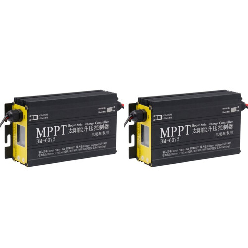 2X BM6072 600W MPPT Boost Solar Charge Controller for 24V 36V 48V 60V 72V Battery System Solar Panel 12-50V Input