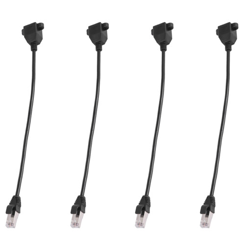 4X RJ45 Female to Male Adapter Network Extension Cable Panel Mount 27cm