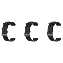 3X Correa de Reloj Deportivo para Correa de Reloj Correa de Silicona Suave Bandas de Repuesto para Correa de Reloj Mi Negro