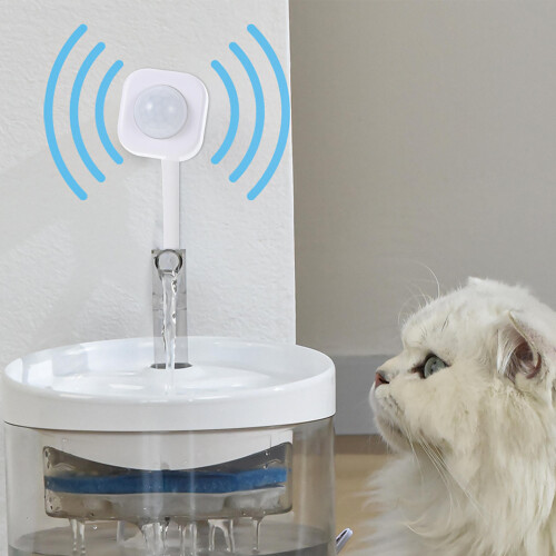 1Automatische Waterfontein Sensor Kat En Hond ABS Wit 2
