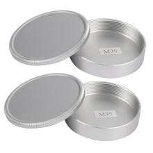 2X Metal Body Cap and Lens Rear Cap Set for M39 Ltm Lsm Screw Mount 39S(Silver)