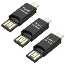 3X USB 3.1 Type C USB-C to Micro- TF Card Reader Adapter for PC Cellphone