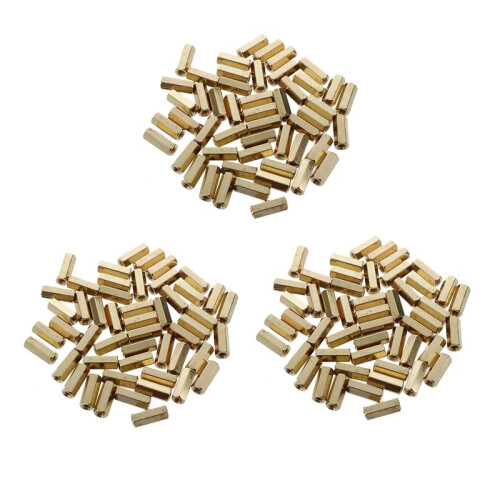12mm Long Metal Hexagonal M3 Female Thread PCB Standoff Spacers 150 Pcs