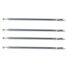 4X Metal Part 7 Telescopic AM, FM Radio Antenna Length 75 cm Long Silver