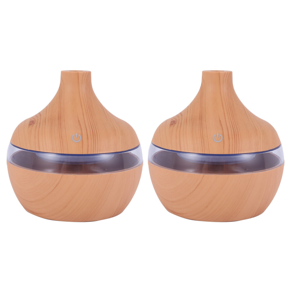 2X Wood Aromatherapy Usb Humidifier Water Droplets Air Purification Essential Oil Aroma Diffuser Grain 6031795021110