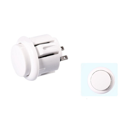 20 Pcs Arcade Buttons 24Mm Responsive Arcade Buttons for Gaming Enthusiasts White 2