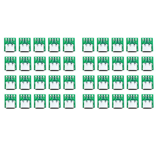 20 Pcs Female Connector USB Type C Breakout Board with PCB Converter Board for Data  Wire Cable Transfer
