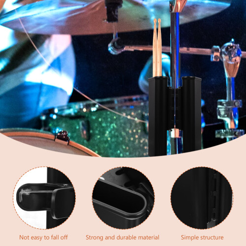 1Set Multifunctionele Drumstick Houder Zwart Drum Kit 2