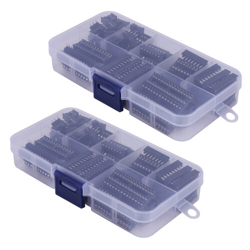 132Pcs DIP IC Sockets Adaptor Solder Type Socket Kit 6,8,14,16,18,20,24,28 Pin for  PCB DIY Kit