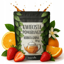 Sort te Blomster Orange 50 g Orange Blomst Jordbær