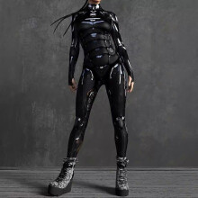 (S, Women) 3D Printed Steampunk Jumpsuit For Men Women Cyberpunk Bodysuit Halloween Carnival Party Costume