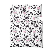Sengetæppe i bomuld 160x200 Happy Cow