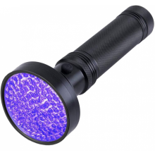Schwarze UV-Taschenlampe – 100 Hochleistungs-LEDs, 9 m Reichweite, professionell, 385 nm – 395 nm