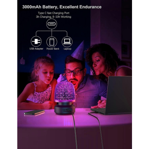 Nachtlicht mit Bluetooth-Lautsprecher, Wecker mit Bluetooth-Bettlampe, dimmbar 2
