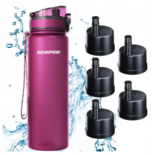 AQUAPHOR CITY Filterflaske 800ml Bordeaux Sæt med 5 Patroner