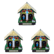 3X Sunny Rainy Box PräZises Innenthermometer, Heimbarometer, Haushygrometer, Kunststoff-Hängewetteruhr für Frauen