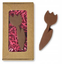 Gave til Kvindernes Dag tulipan af mælkechokolade gave i æske