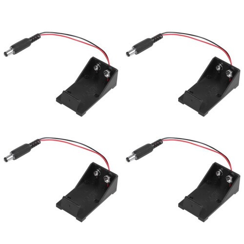 4X 9V Volt Battery Holder Box Case Plug 5.5X2.1 for  Breadboard Power Supply
